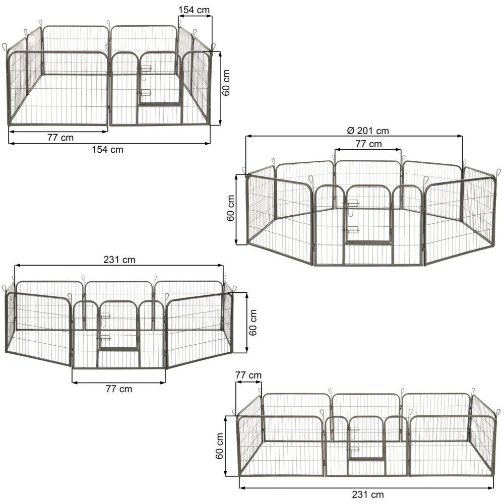 Gabbia modulare per cani 60 cm grigia 3708149