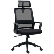 Sedia da Ufficio Ergonomica 60x64Px102-112H cm con Poggiatesta e Altezza Regolabili Nero