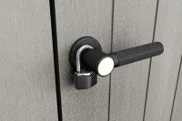 Porta Attrezzi da Giardino High Store+, 1400L, Effetto Legno Spazzolato, Grigio, 140x73,6x170,4H cm