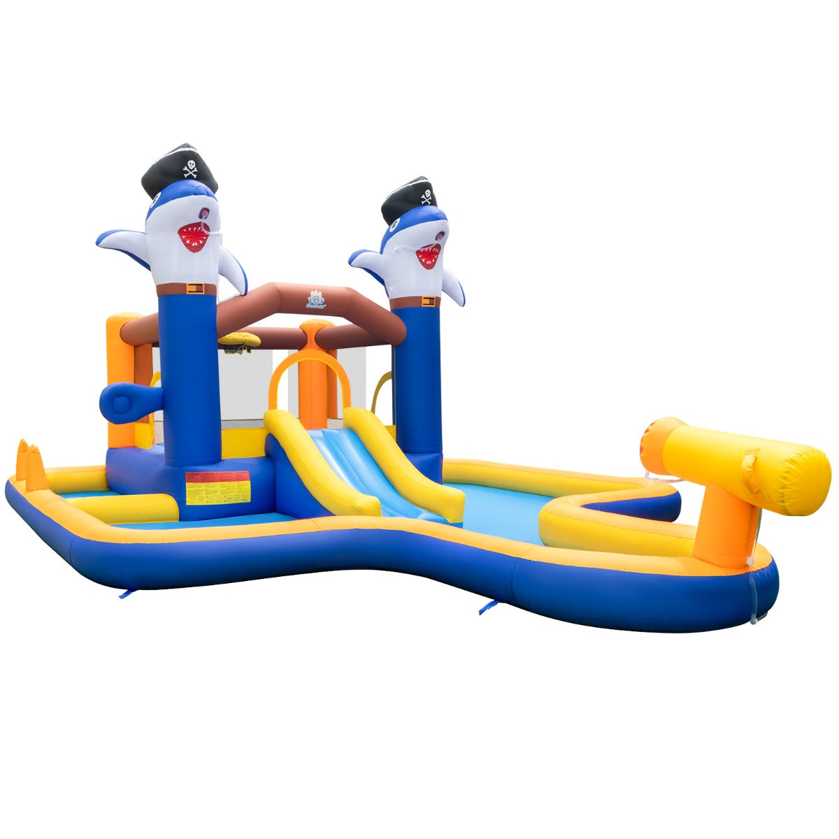 Parco acquascivoli 7 in 1 per bambini castello gonfiabile con piscina e cannone ad acqua gioco di boxe dai 3 ai 10 anni (senza ventilatore) multicolor 20_0007291