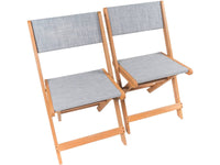 Sedia pieghevole in legno esotico "Seoul" -Acero -Grigio- Set di 2