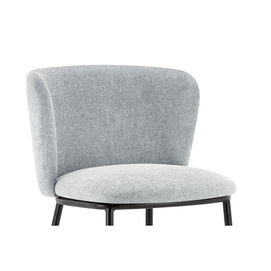 Sedia 'ARTHUS' in tessuto grigio chiaro, dimensioni H76 x L52 x P54, ideale per la vostra cucina o sala da pranzo.