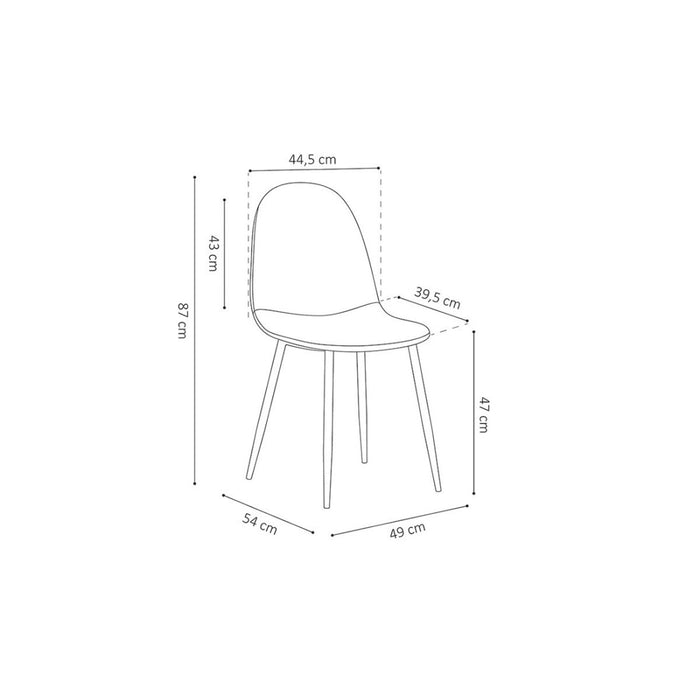 Sedia 'Boï' in Velluto Blu Scuro