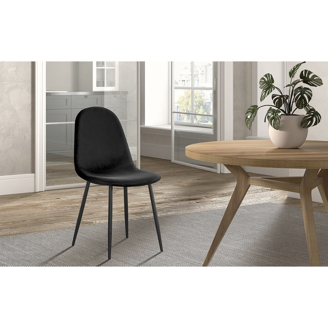 Sedia ''Boï'' in Velluto Nero