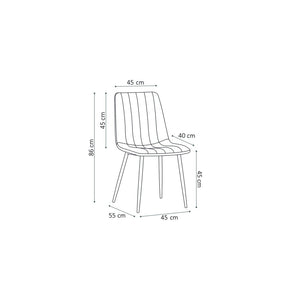 Sedia BRUCE in Velluto Rosa, dimensioni: H86 x L45 x P55 cm, ideale per una sala da pranzo dal design moderno e contemporaneo.