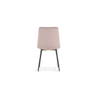 Sedia BRUCE in Velluto Rosa, dimensioni: H86 x L45 x P55 cm, ideale per una sala da pranzo dal design moderno e contemporaneo.