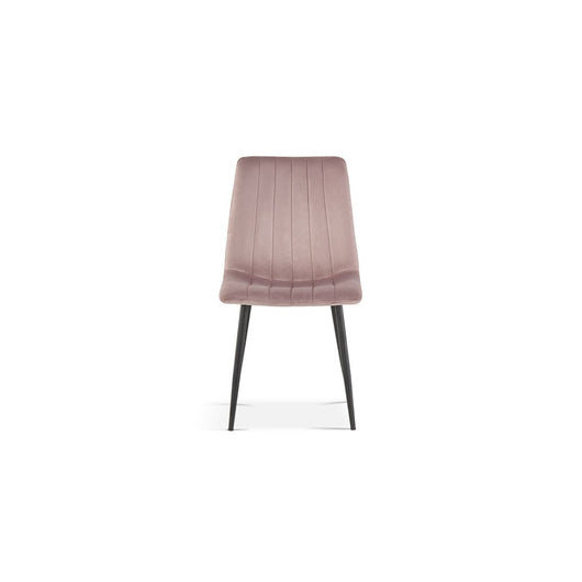 Sedia BRUCE in Velluto Rosa, dimensioni: H86 x L45 x P55 cm, ideale per una sala da pranzo dal design moderno e contemporaneo.