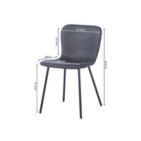 Sedia in pelle PU per sala da pranzo in colore grigio scuro. Collezione ALCAN