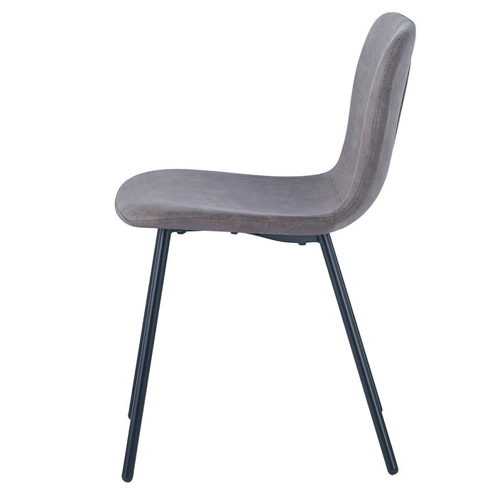 Sedia in pelle PU per sala da pranzo colore taupe. Collezione ALCAN