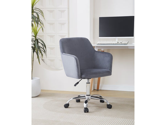 Sedia da ufficio regolabile in velluto "Ophelia" - Grigio