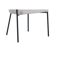 Sedia da pranzo CAMPBELL – Tessuto beige chiaro – Braccioli – Piedi in metallo nero – Stile design / industriale