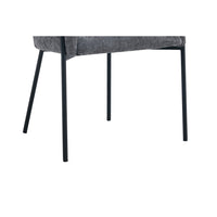 Sedia da pranzo CAMPBELL – Tessuto grigio – Braccioli – Gambe in metallo nero – Stile design / industriale