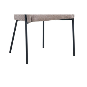 Sedia da pranzo CAMPBELL - Tessuto color sabbia - Braccioli - Piedi in metallo nero - Stile design / industriale