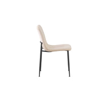 Sedia da pranzo CORDUROY – Velluto a coste beige – Gambe in metallo nero – Stile design