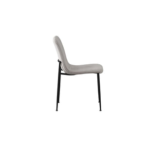 Sedia da pranzo CORDUROY – Velluto a coste grigio chiaro – Gambe in metallo nero – Stile design