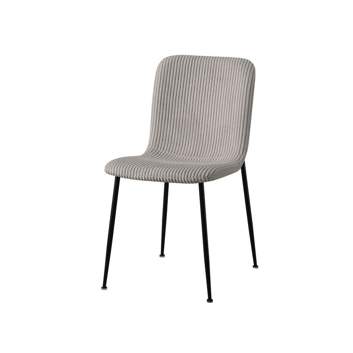 Sedia da pranzo CORDUROY – Velluto a coste grigio chiaro – Gambe in metallo nero – Stile design