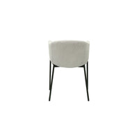 Sedia da pranzo IMANY – Velluto a coste grigio chiaro – Braccioli – Gambe in metallo nero – Stile design / industriale