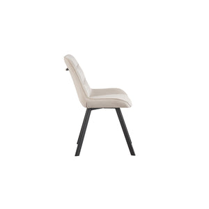 Sedia da pranzo LOLA – Velluto a coste sabbia – Piedi in metallo nero – Stile design / industriale