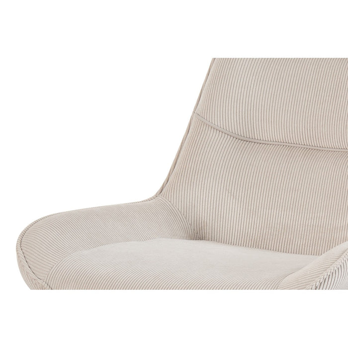 Sedia da pranzo LOLA – Velluto a coste sabbia – Piedi in metallo nero – Stile design / industriale