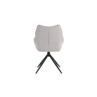 Sedia da pranzo girevole MOOREA - Tessuto beige - Gambe in metallo nero - Altezza 90 cm - Stile design/industriale
