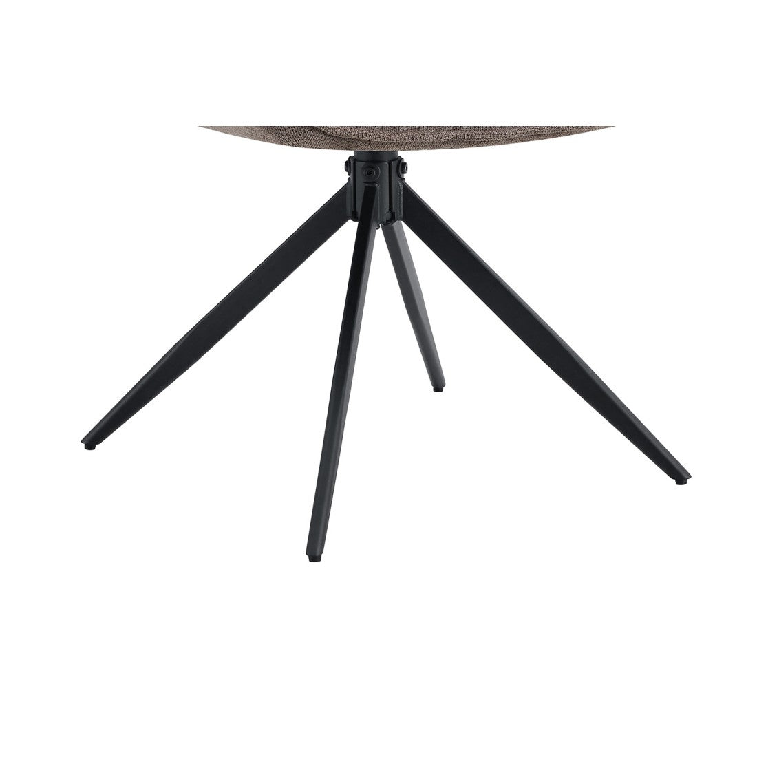 Sedia da pranzo girevole MOOREA – Tessuto marrone – Gambe in metallo nero – Altezza 90 cm – Stile design/industriale
