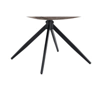Sedia da pranzo girevole MOOREA – Tessuto marrone – Gambe in metallo nero – Altezza 90 cm – Stile design/industriale