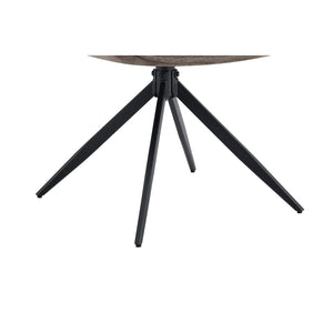 Sedia da pranzo girevole MOOREA – Tessuto marrone – Gambe in metallo nero – Altezza 90 cm – Stile design/industriale
