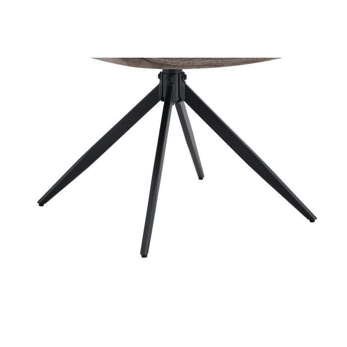 Sedia da pranzo girevole MOOREA – Tessuto marrone – Gambe in metallo nero – Altezza 90 cm – Stile design/industriale