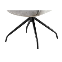 Sedia da pranzo girevole TRINITY – Tessuto grigio – Con braccioli – Gambe in metallo nero – Stile design/industriale