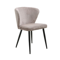 Sedia da pranzo TORONTO – Velluto a coste sabbia – Gambe in metallo nero – Stile design