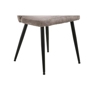 Sedia da pranzo TORONTO – Velluto a coste sabbia – Gambe in metallo nero – Stile design