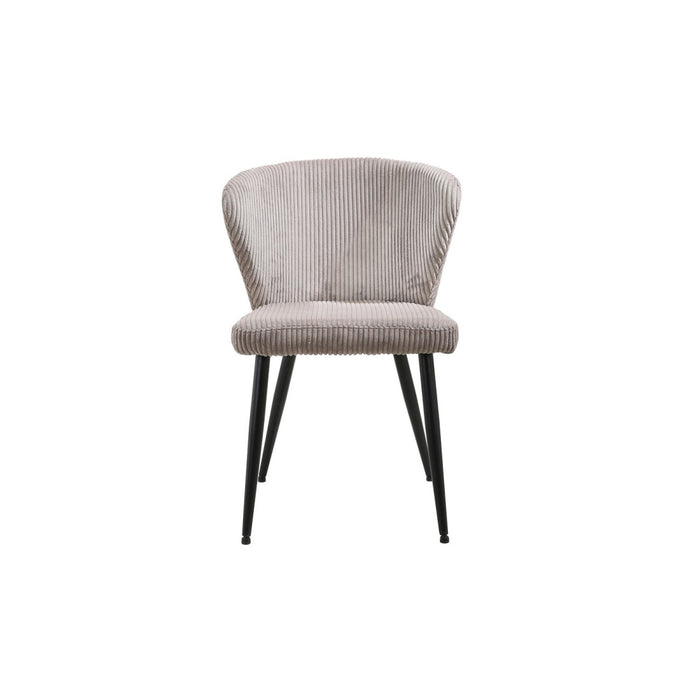 Sedia da pranzo TORONTO – Velluto a coste sabbia – Gambe in metallo nero – Stile design