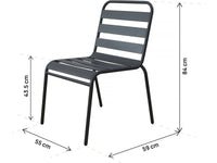 Set di 2 sedie da giardino impilabili in metallo "Bilbao" - Grigio