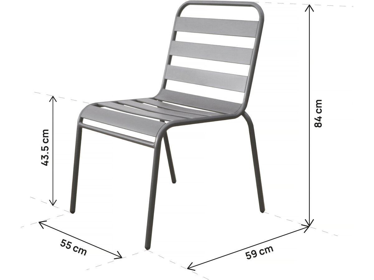 Set di 2 sedie da giardino impilabili in metallo "Bilbao" - Tortora