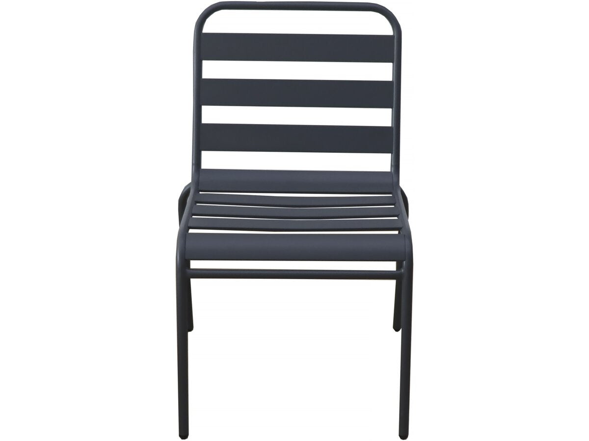 Set di 4 sedie da giardino impilabili in metallo "Bilbao" - Grigio