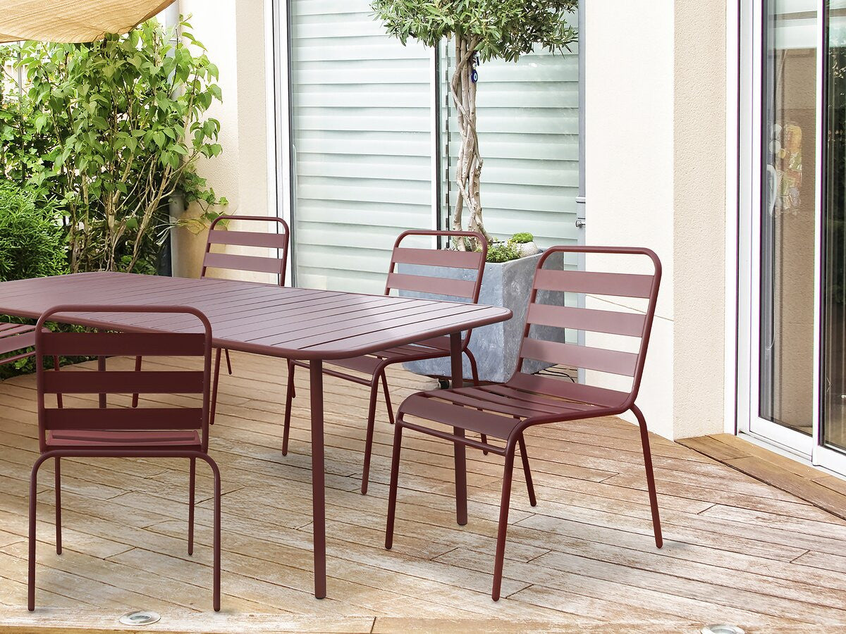 Set di 2 sedie da giardino impilabili in metallo "Bilbao" - Terracotta