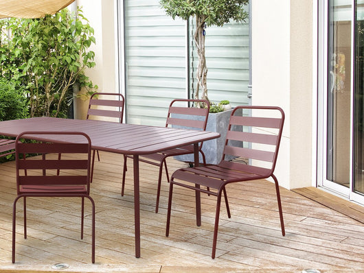 Set di 2 sedie da giardino impilabili in metallo "Bilbao" - Terracotta