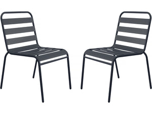 Set di 2 sedie da giardino impilabili in metallo "Bilbao" - Grigio