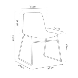 Sedia in polipropilene MARIE da sala da pranzo bar caffè, colore: bianco