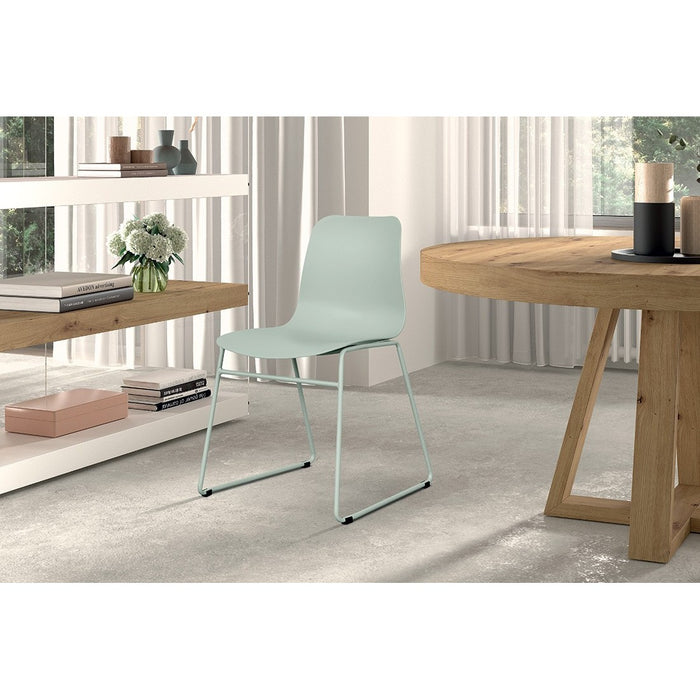 Sedia in polipropilene MARIE da sala da pranzo bar caffè, colore: grigio verde