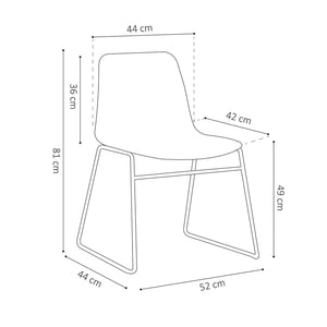 Sedia in polipropilene MARIE da sala da pranzo bar caffè, colore: grigio verde