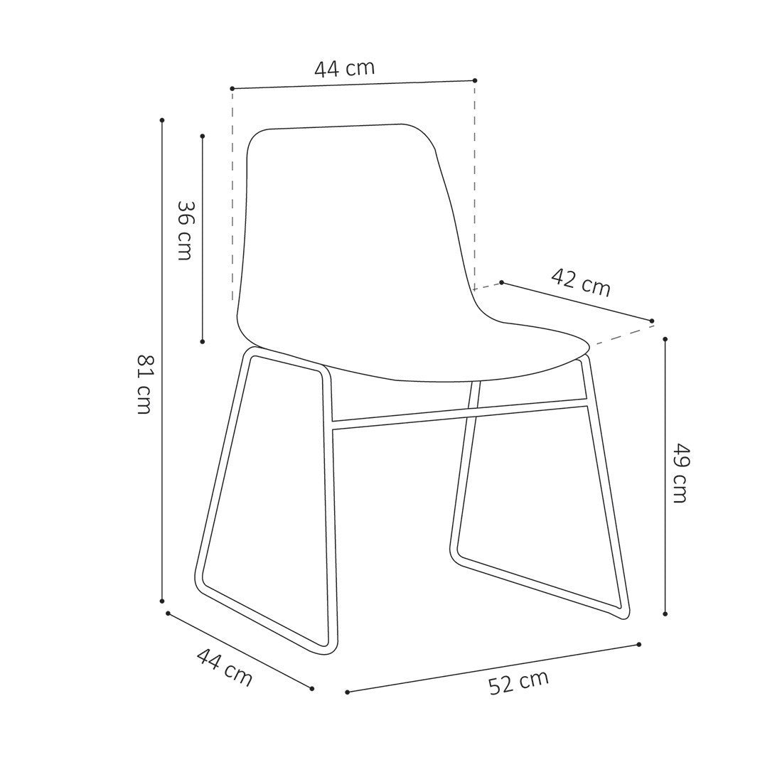 Sedia in polipropilene MARIE per sala da pranzo, bar, caffè, colore: nero.