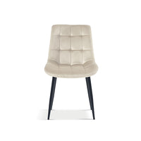 Sedia da pranzo in velluto con gambe in metallo beige KALI