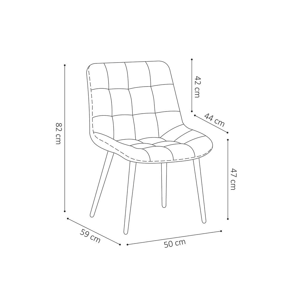 Sedia da pranzo in velluto con gambe in metallo dorato KALI