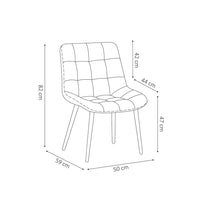 Sedia da pranzo in velluto con gambe in metallo dorato KALI