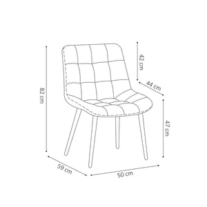 Sedia da pranzo in velluto con gambe in metallo dorato KALI