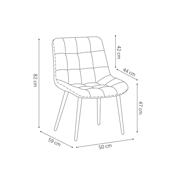 Sedia da pranzo in velluto con gambe in metallo dorato KALI