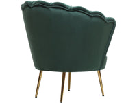 Poltrona "Floria" in velluto - 75 x 68 x 77,5 cm - Verde