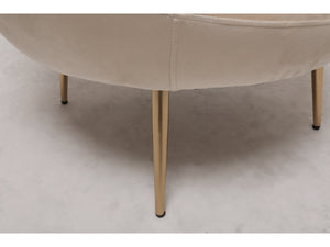 Poltrona "Cocon" in velluto - 77 x 74 x 77,5 cm - Beige