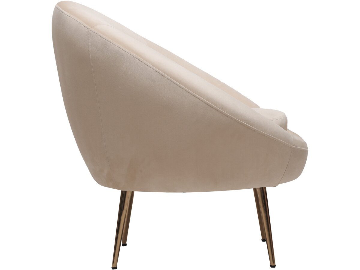 Poltrona "Cocon" in velluto - 77 x 74 x 77,5 cm - Beige